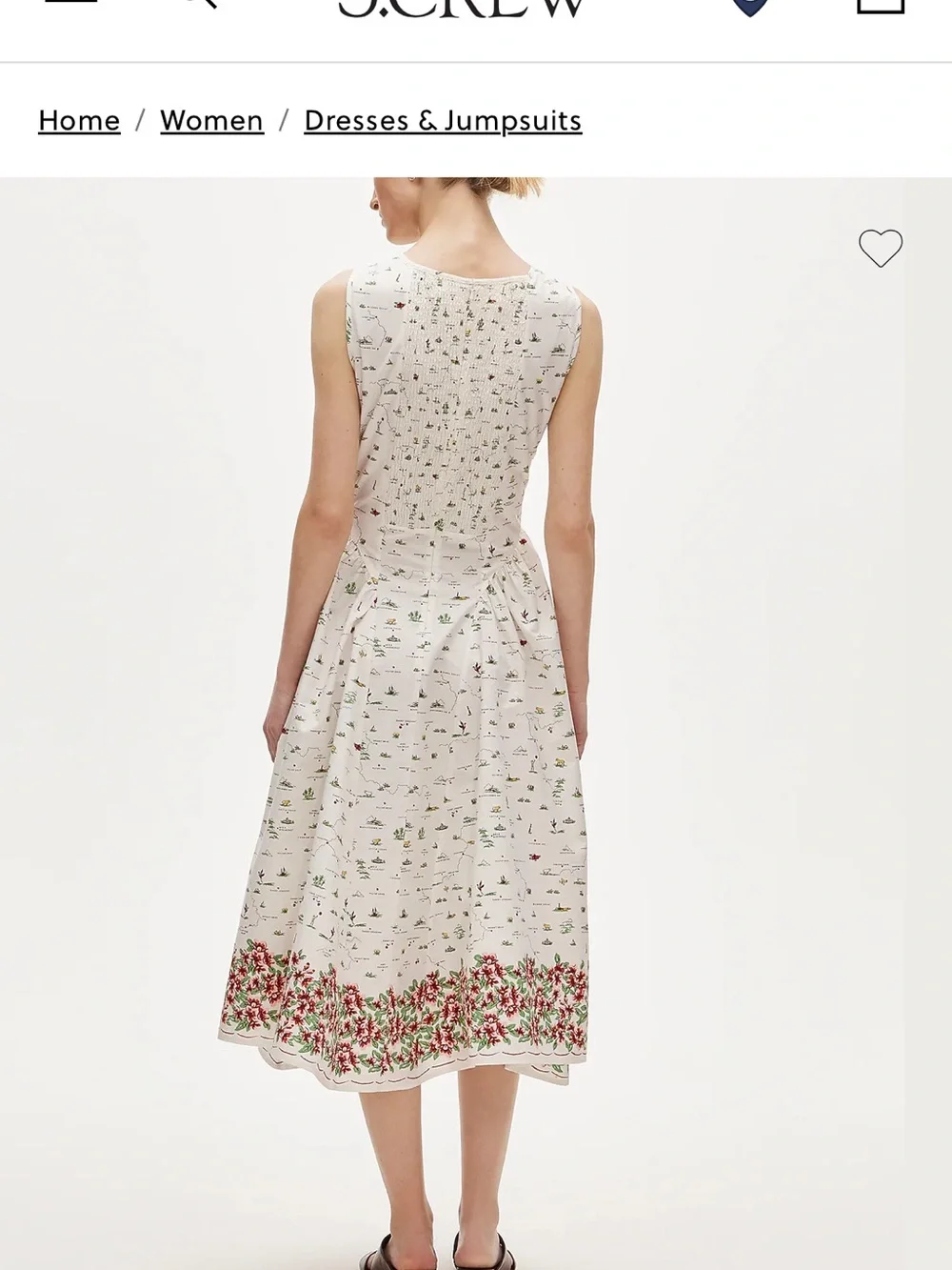 J. Crew V-neck dress in map print